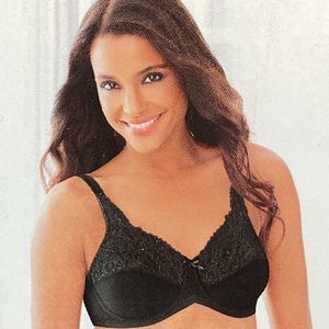Bali Lilyette Minimizer Bra 42DD Lace Trim LY0428 Black NWT #0428
